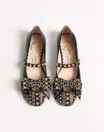 Valentino Mary-Jane Bowow Ballerina In Kidskin With Studs - Image 5